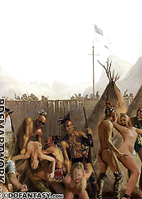 Petunia could only scream and scream as her tight, virgin asshole was plundered by the war chief pic 1