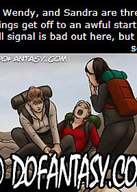 Things go terribly wrong when a trio of tight tushies go hiking in the woods pic 2