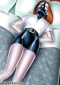 Grabbed the back of her head and forced her mouth onto his oily cock pic 1