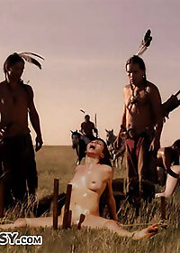 Her helpless puss twitching desperately around the thick stick pic 3