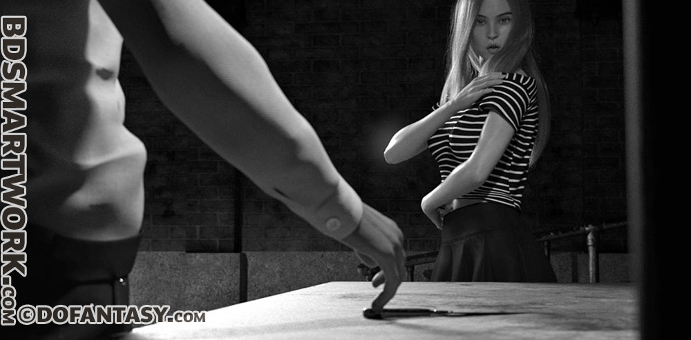 He can feel her ass against his erection