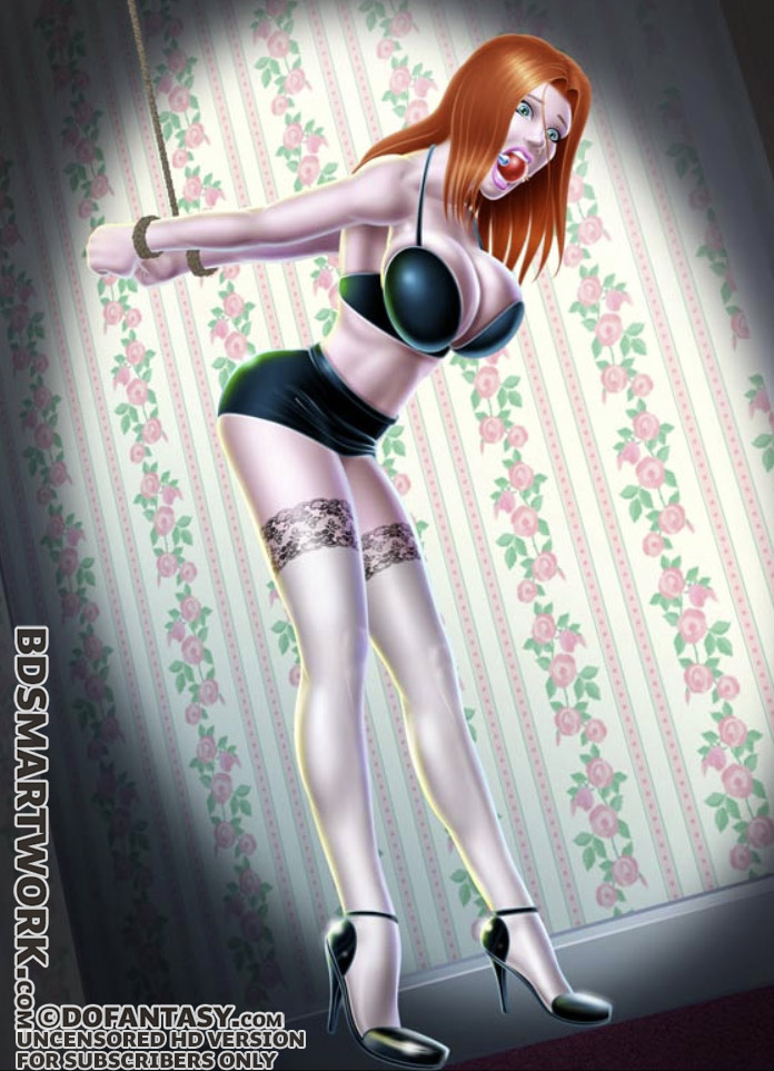 The witch moved on to suckling and stroking Hannah's lubed boobs