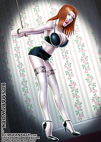 The witch moved on to suckling and stroking Hannah's lubed boobs pic 3