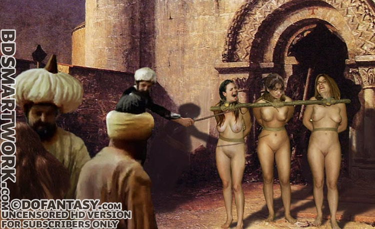 The girl's gagging throat pumped away at his cock, and in a few minutes Rabah threw his head back, gave a huge shout, and shot his load into her