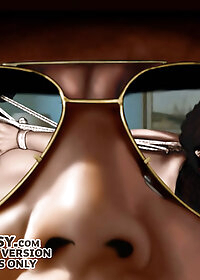 She squirmed and twisted but the huge head stayed on target and was soon bulging between her distended labia pic 3