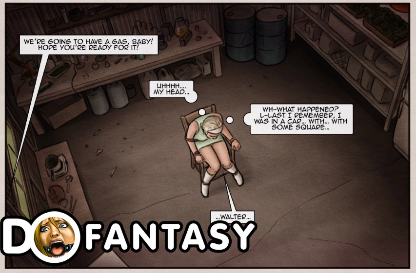 The narrative unfolds with gripping intensity, centering on the power dynamics between Lucy and her captors within a fictional, cartoon universe