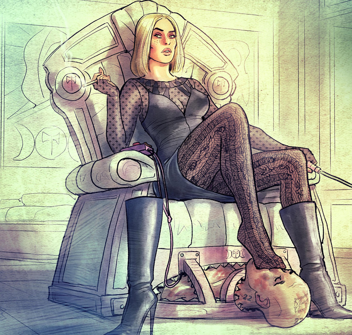 Intricate, sensual showcases of restraints, gags, and BDSM accessories, celebrating the artistry of fetish equipment